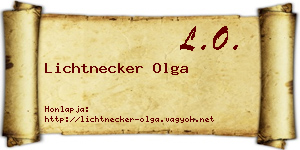 Lichtnecker Olga névjegykártya